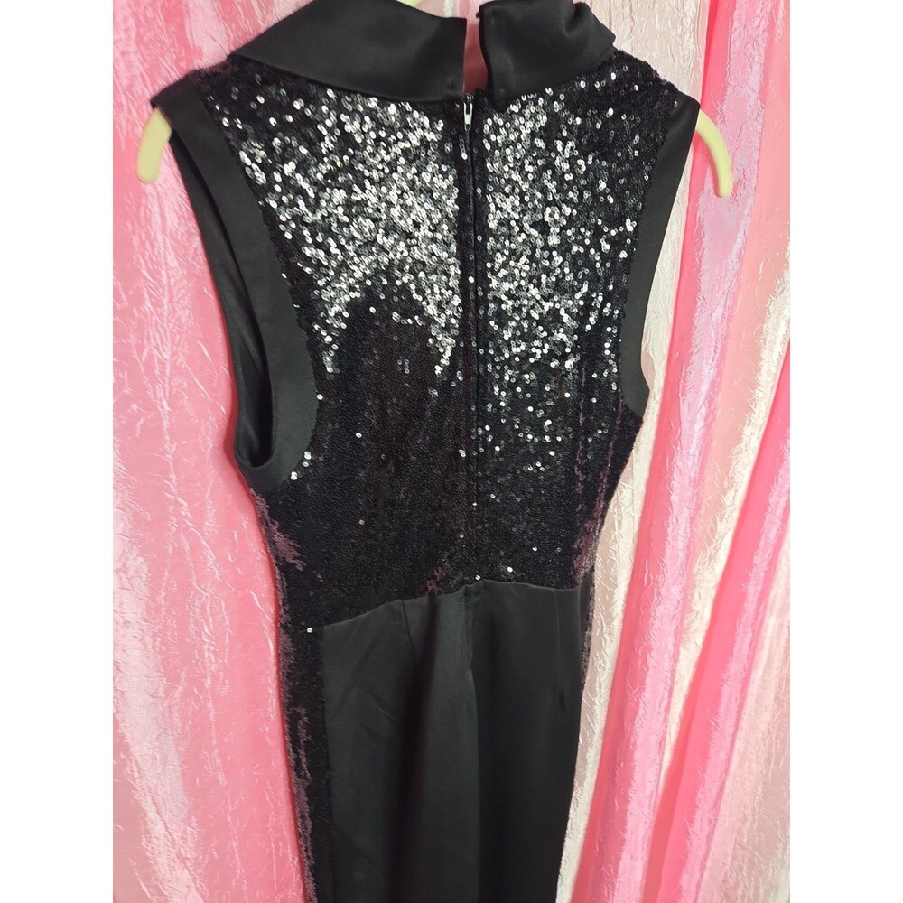 Venus Black Sequin Dressy Stretch Cocktail Jumpsuit Size Small - Picture 8 of 16